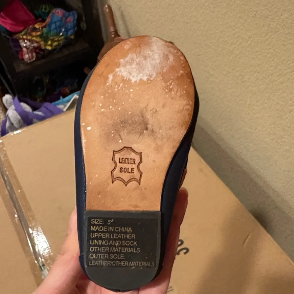 Janie and Jack Blue Leather Loafers